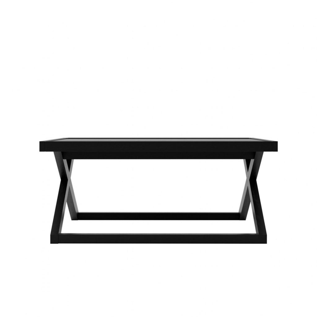 Modern Black Oak Small Coffee Table with Sleek Square Design