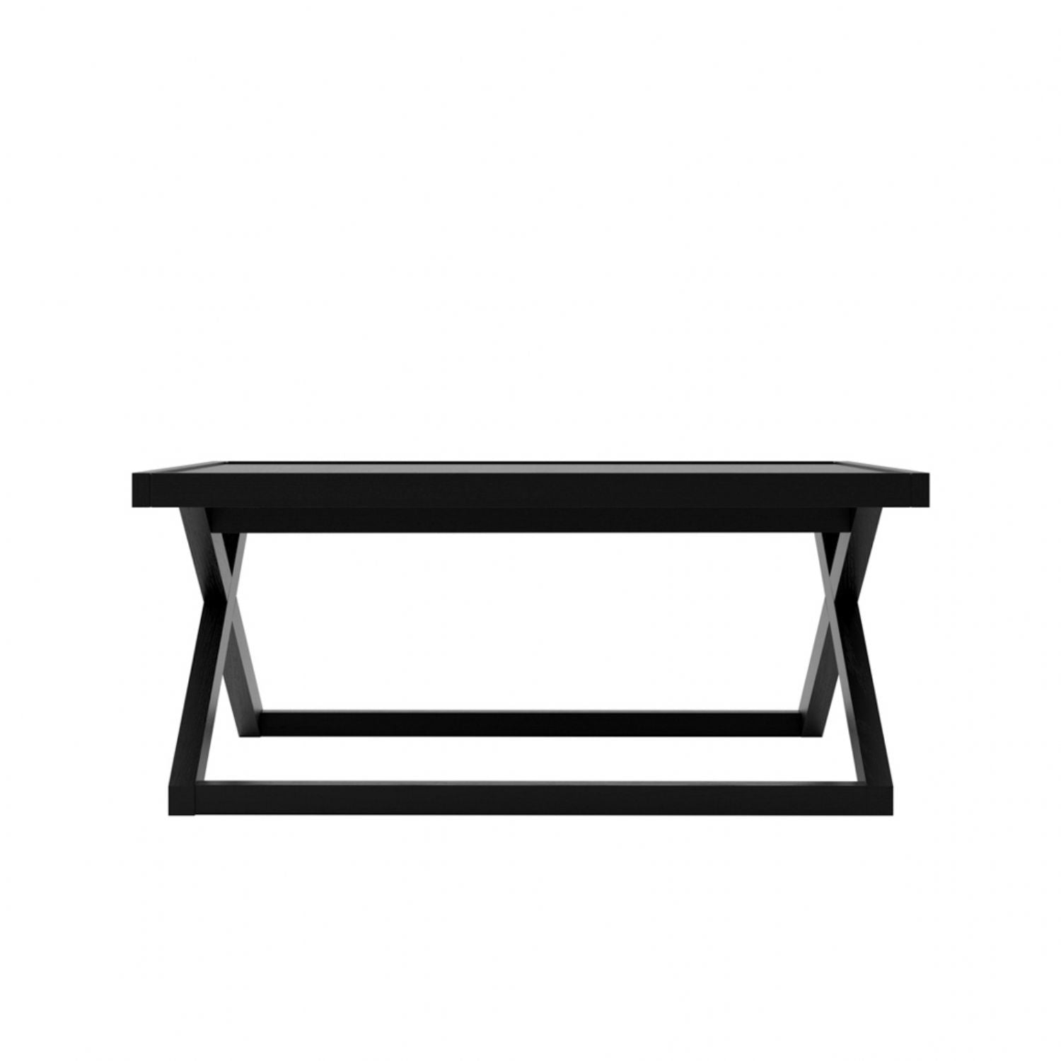 Modern Black Oak Small Coffee Table with Sleek Square Design
