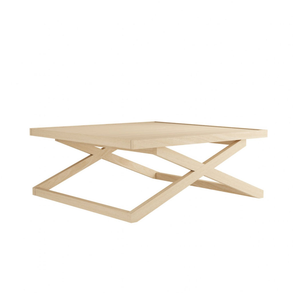 Modern Blonde Oak Large Coffee Table with Square Design