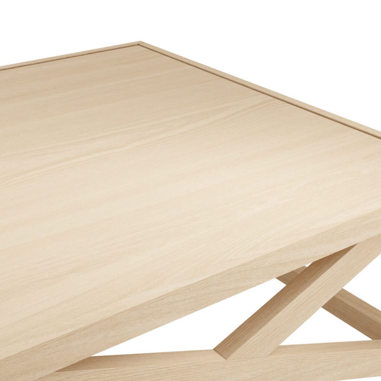 Modern Blonde Oak Large Coffee Table with Square Design