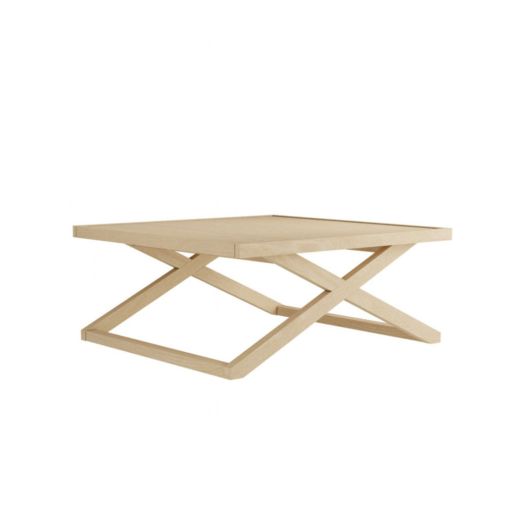 Modern Blonde Oak Small Coffee Table with Square Design