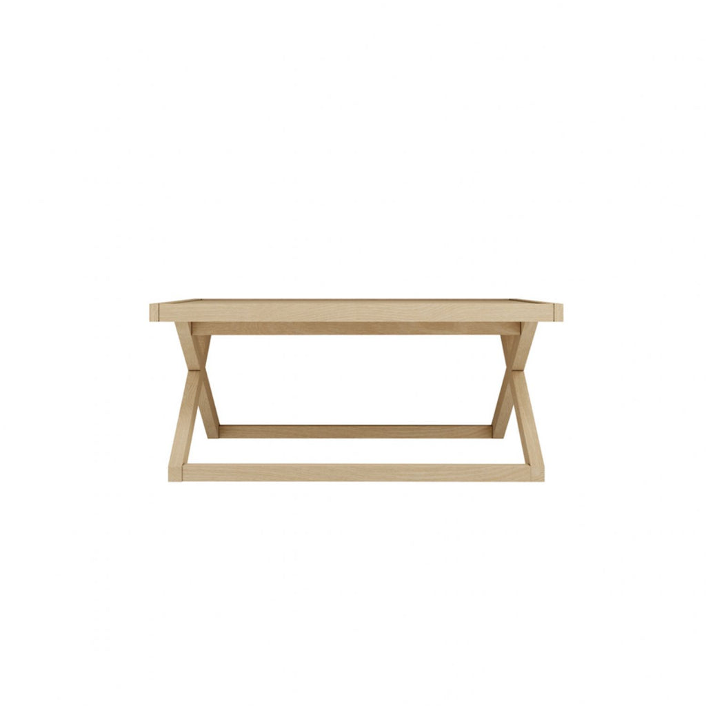 Modern Blonde Oak Small Coffee Table with Square Design