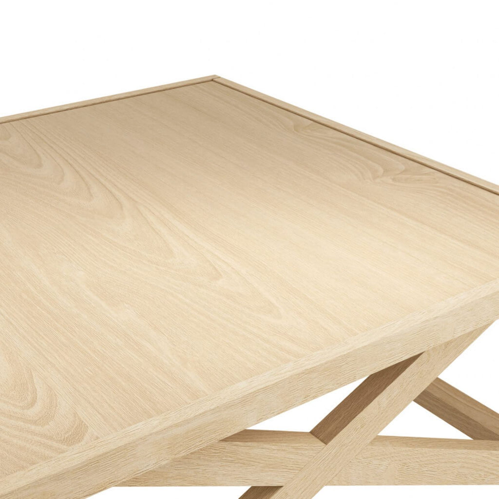Modern Blonde Oak Small Coffee Table with Square Design