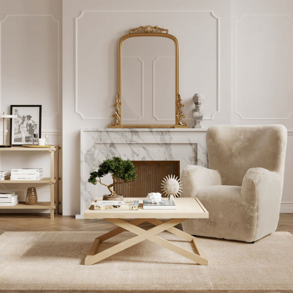 Modern Blonde Oak Small Coffee Table with Square Design