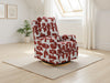 Red and White Fabric Electric Recliner Chair with Rocker