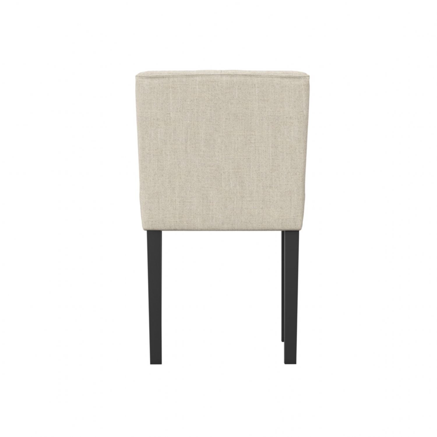 Modern Beige Linen Fabric Upholstered Winged Dining Chair