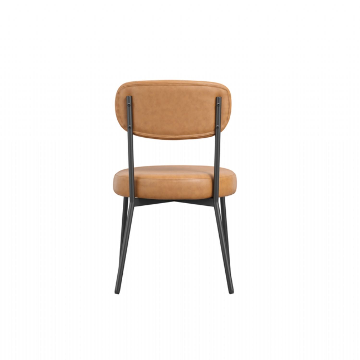 Caramel Leather Effect Industrial Dining Chair