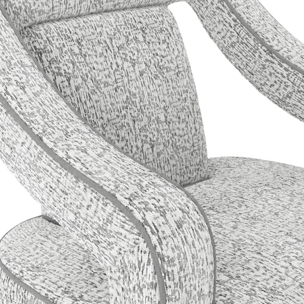 Elephant Grey Textured Fabric Armchair Black Wooden Legs