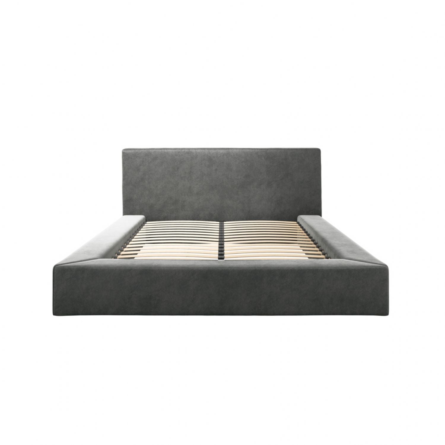 Grey Velvet Fabric Upholstery King Size 150cm 5ft Bed