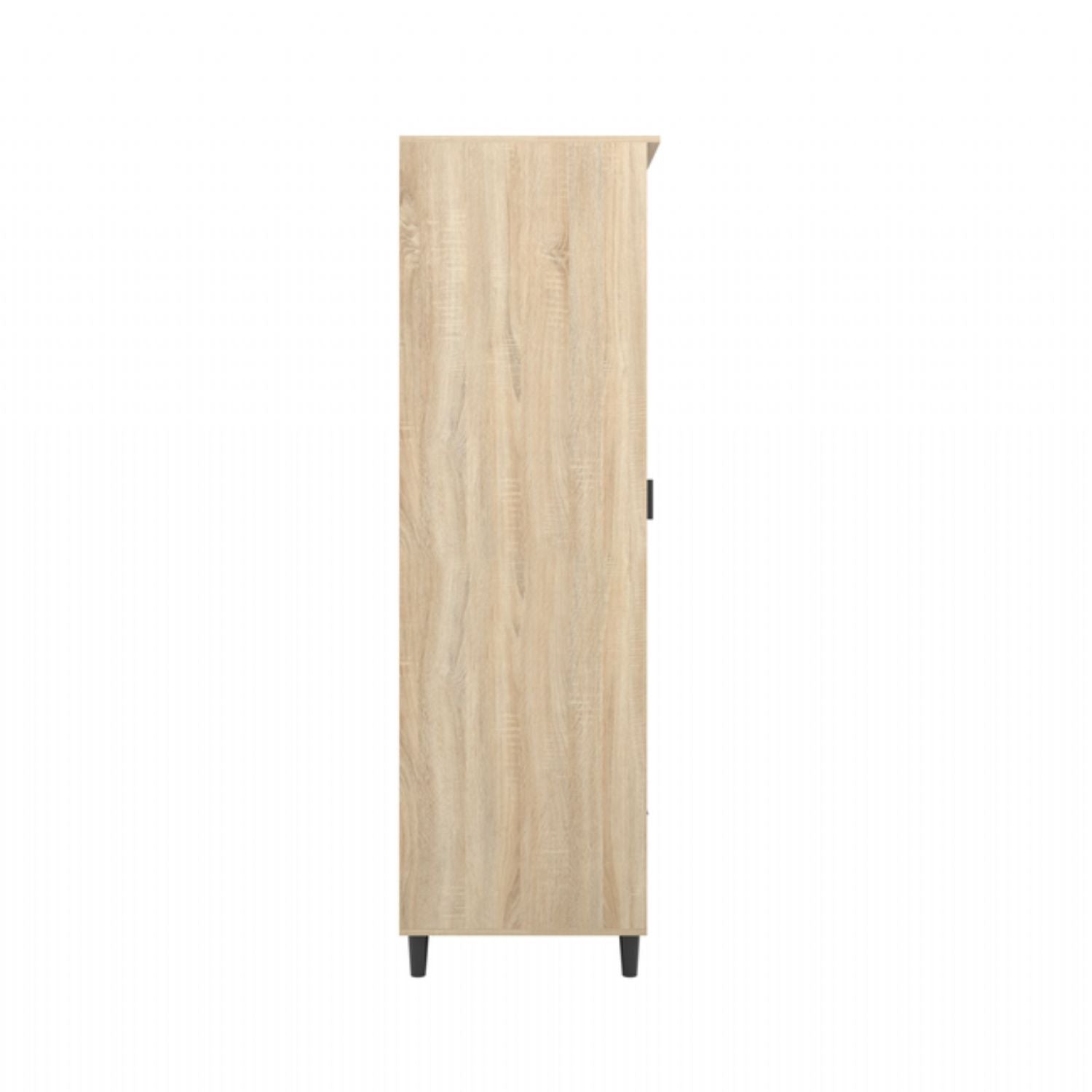 Light Chevron Oak 1 Door 1 Drawer Single Narrow Wardrobe
