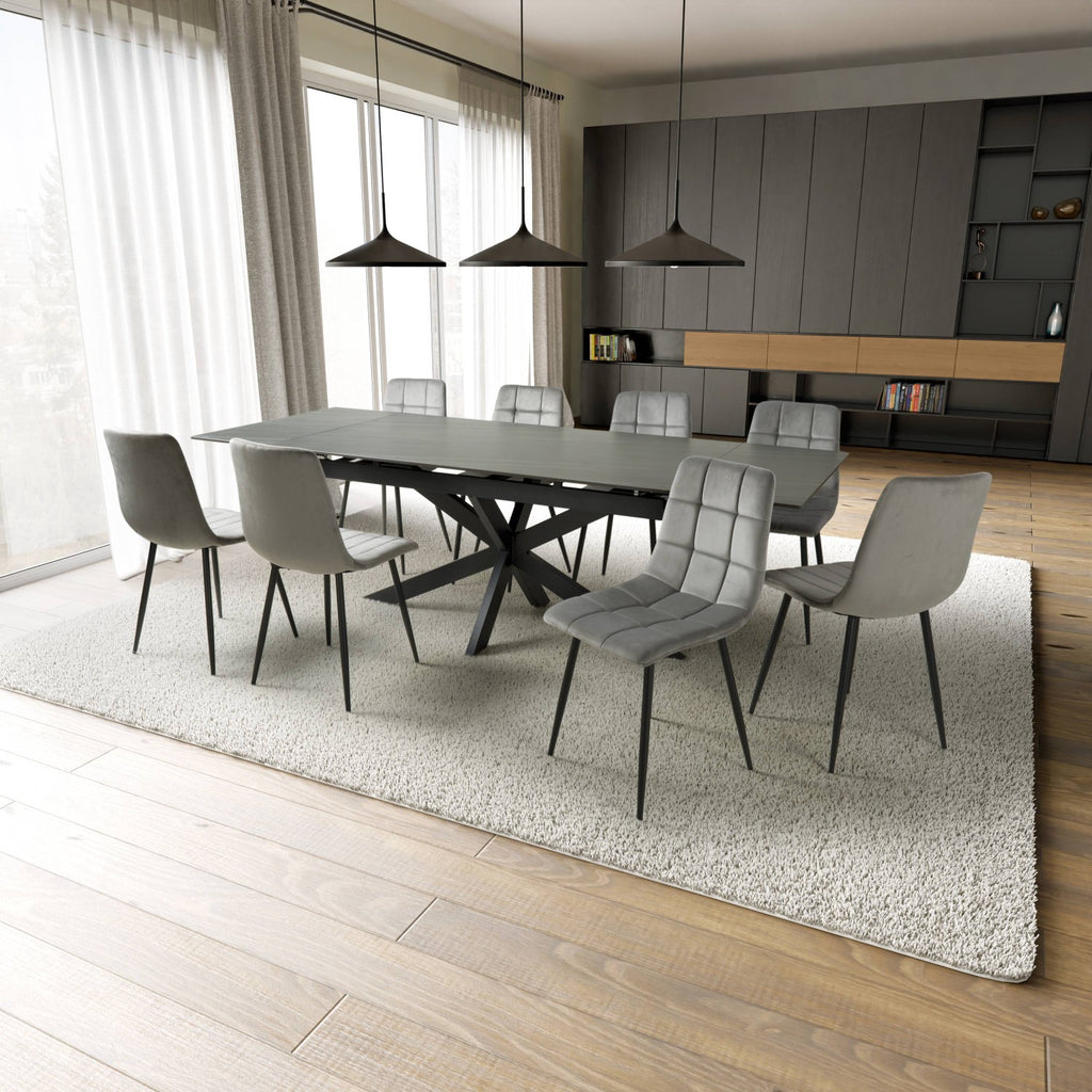 Vermont 1.6m 2.4m Extending Grey Dining Table