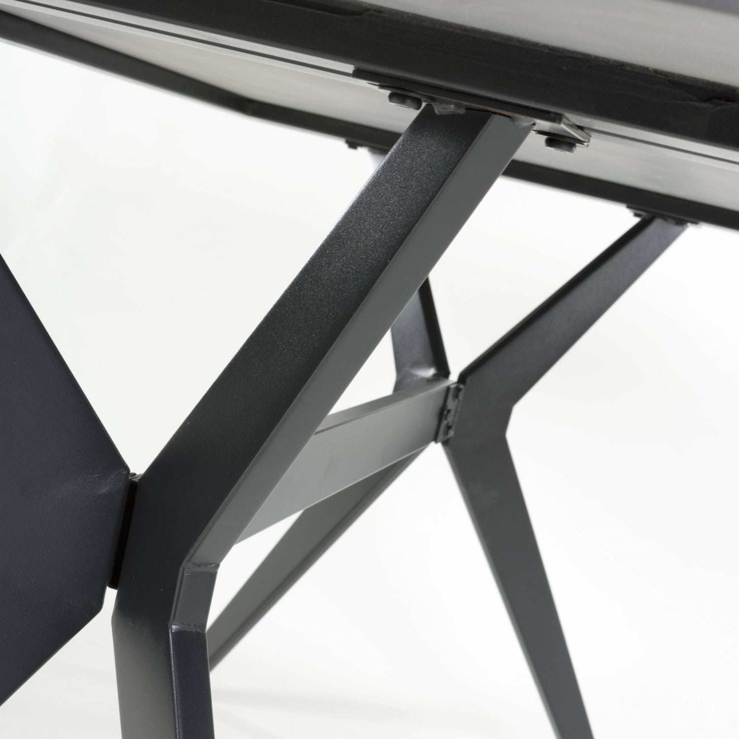 Dark Grey Sintered Effect 1.5m Dining Table with Black Base