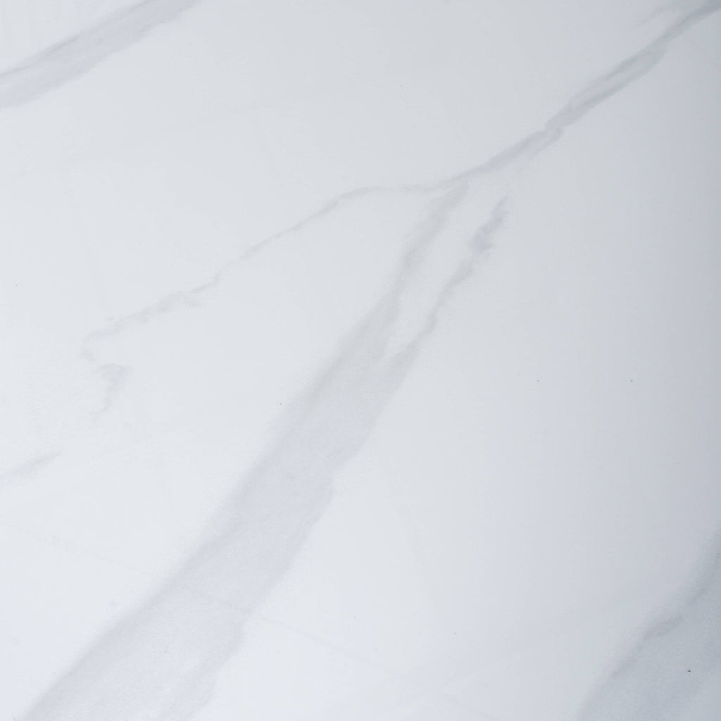 White Gloss 1.8m Large Dining Table with Geometric Base