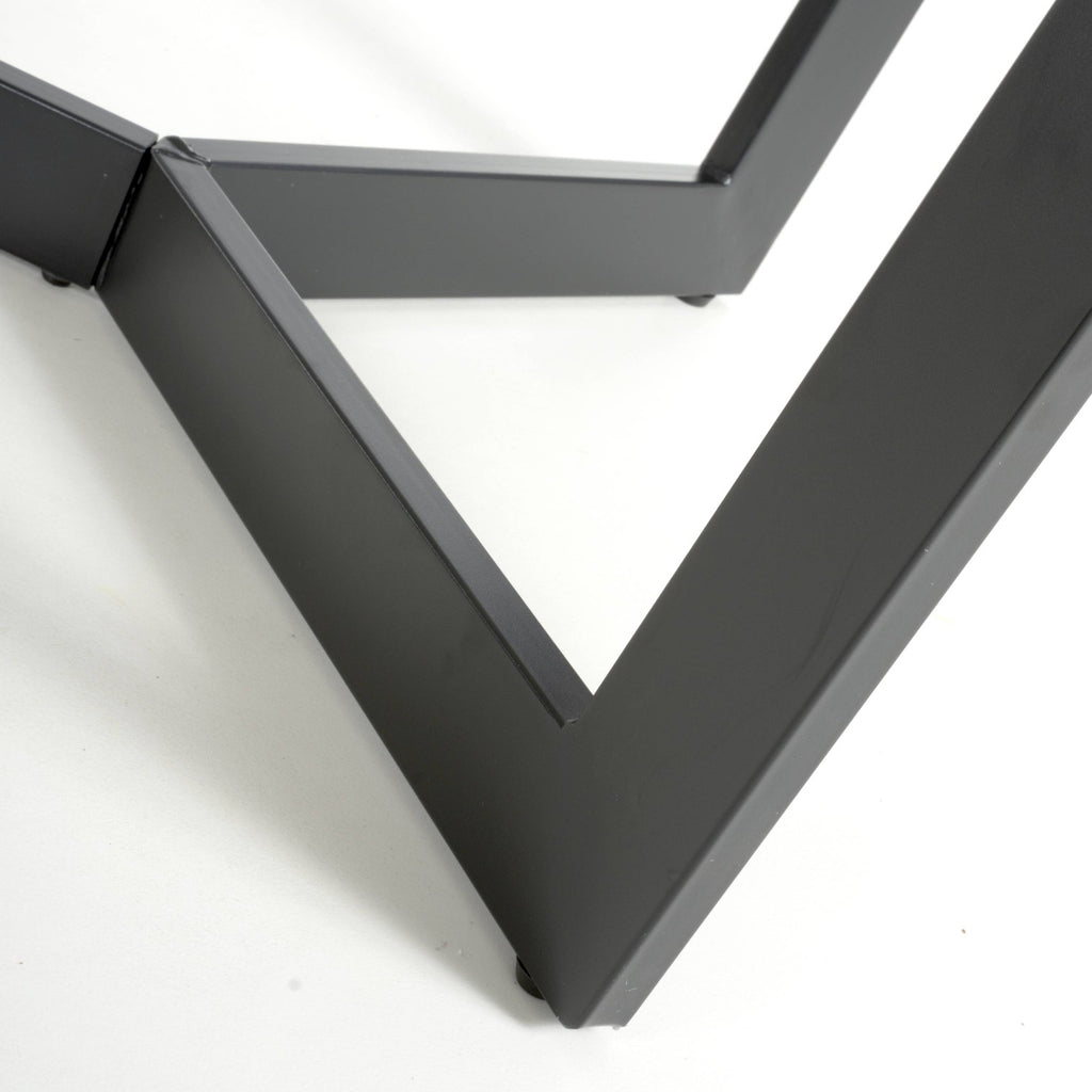 White Gloss 1.8m Large Dining Table with Geometric Base