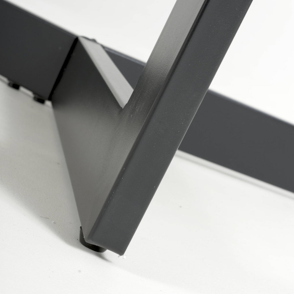 White Gloss 1.8m Large Dining Table with Geometric Base