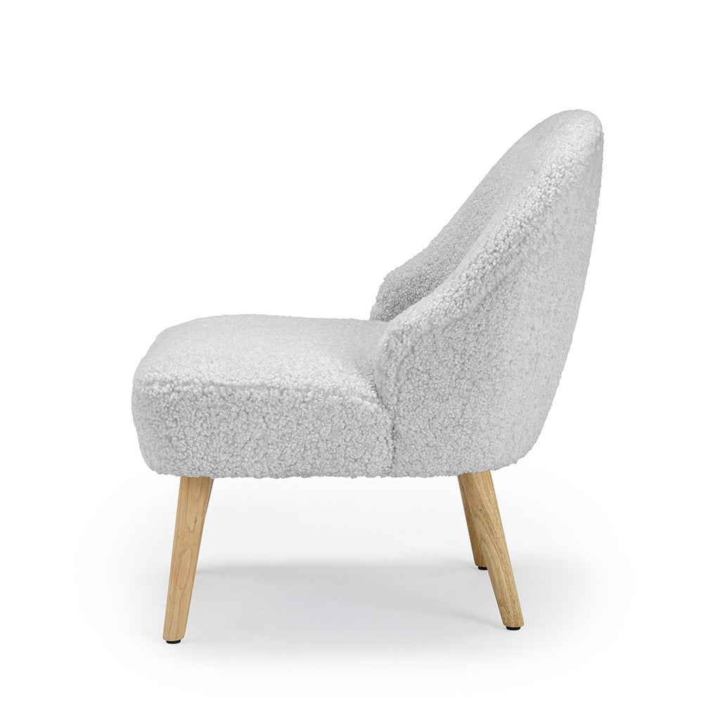 Boucle Teddy Bear Accent Chair Grey