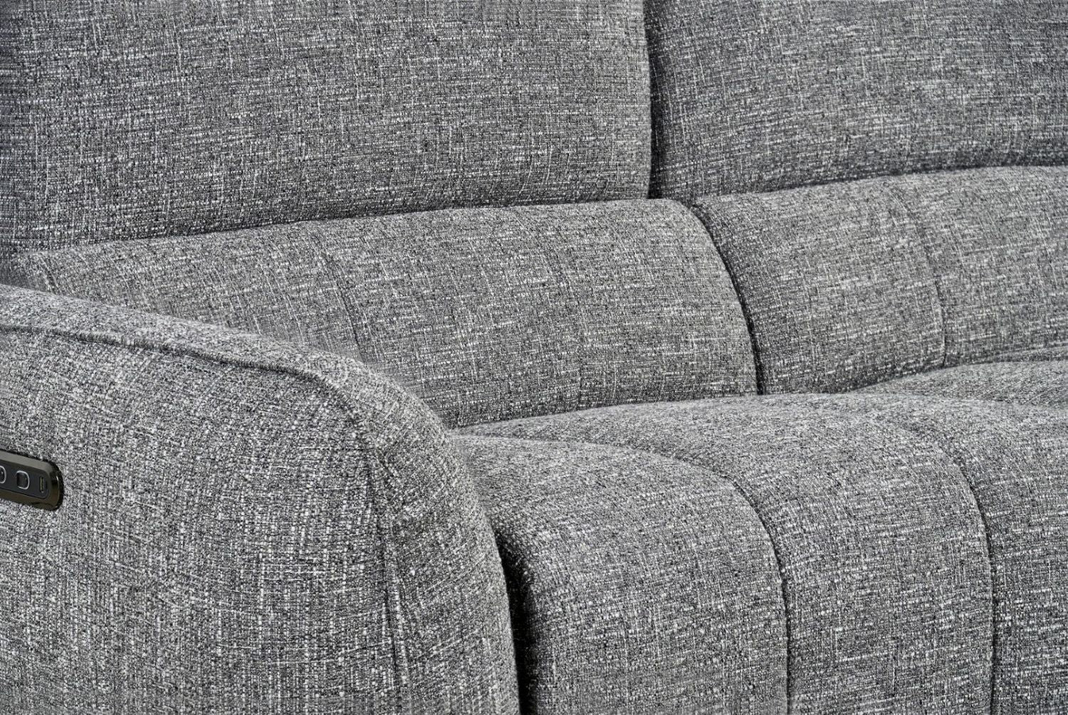 Charcoal Fabric Electric Recliner Corner Sofa RHF