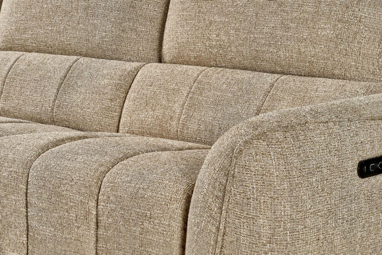 Mocha Fabric Electric Recliner Corner Sofa Right Hand Facing