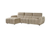 Mocha Fabric Electric Recliner Corner Sofa Left Hand Facing