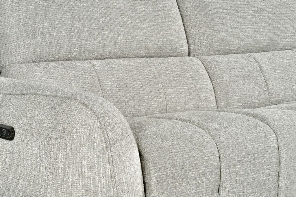 Silver Fabric Electric Recliner Corner Sofa Right Hand Sofa