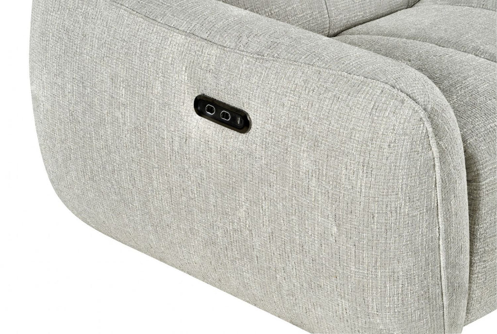 Silver Fabric Electric Recliner Corner Sofa Right Hand Sofa