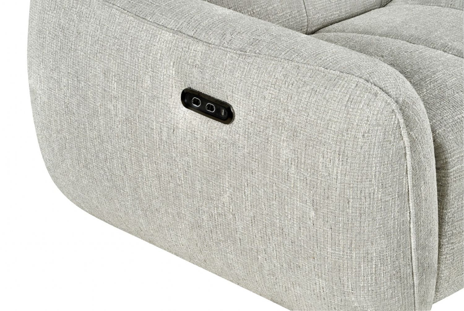 Silver Fabric Electric Recliner Corner Sofa Right Hand Sofa
