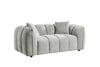 Grey Fabric Channel Tufted 2 Seater Sofa