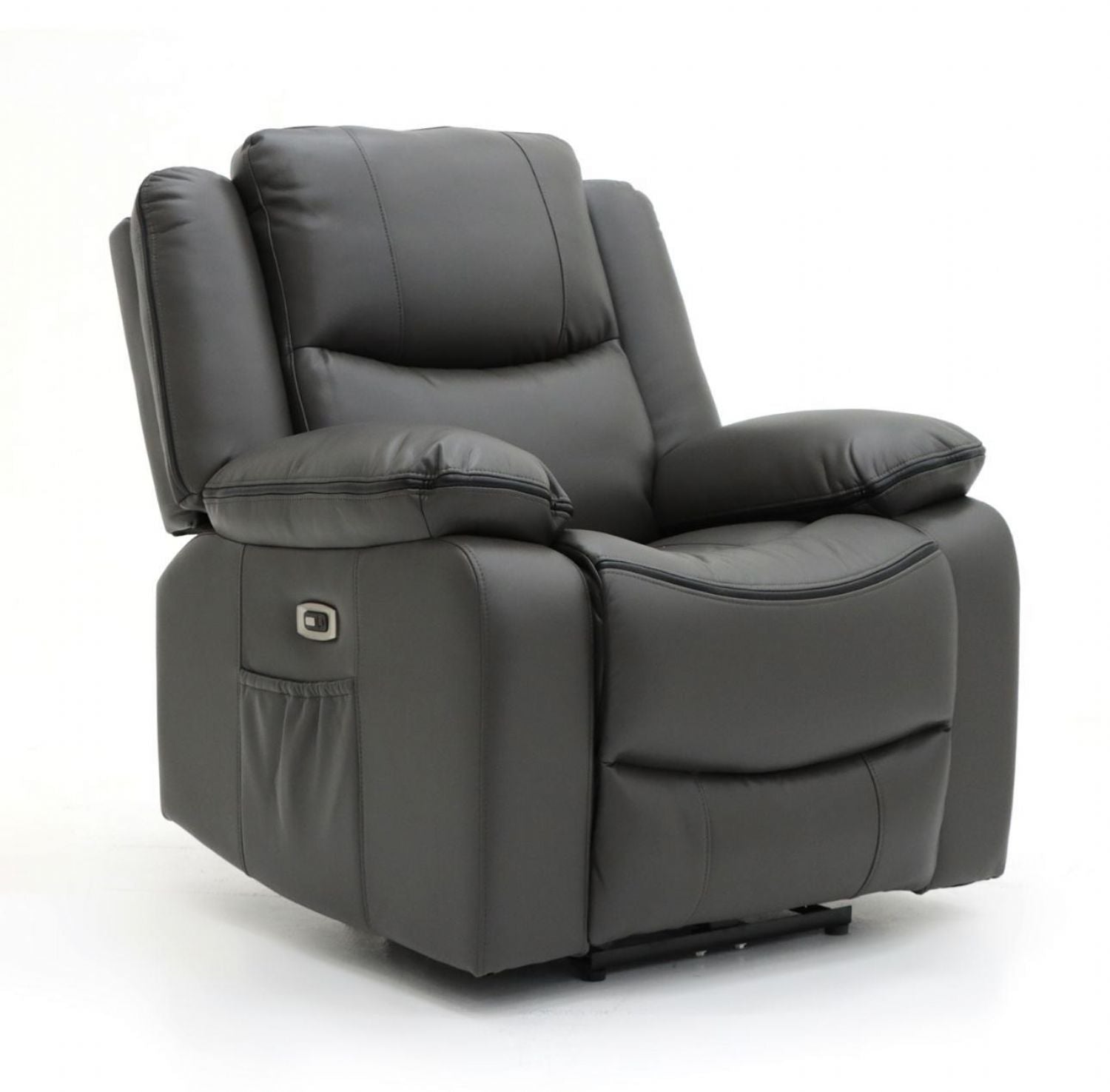 Black Leather Effect Electric Recliner Armchair