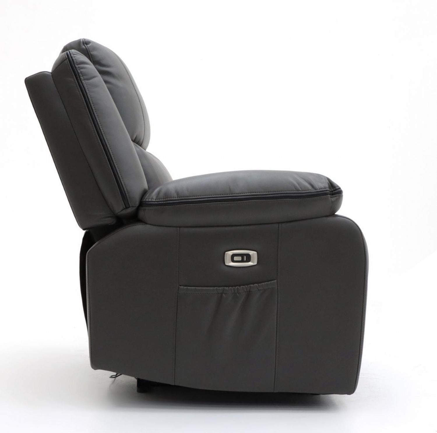 Black Leather Effect Electric Recliner Armchair