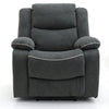 Grey Fabric Electric Recliner Armchair with Cup Holder