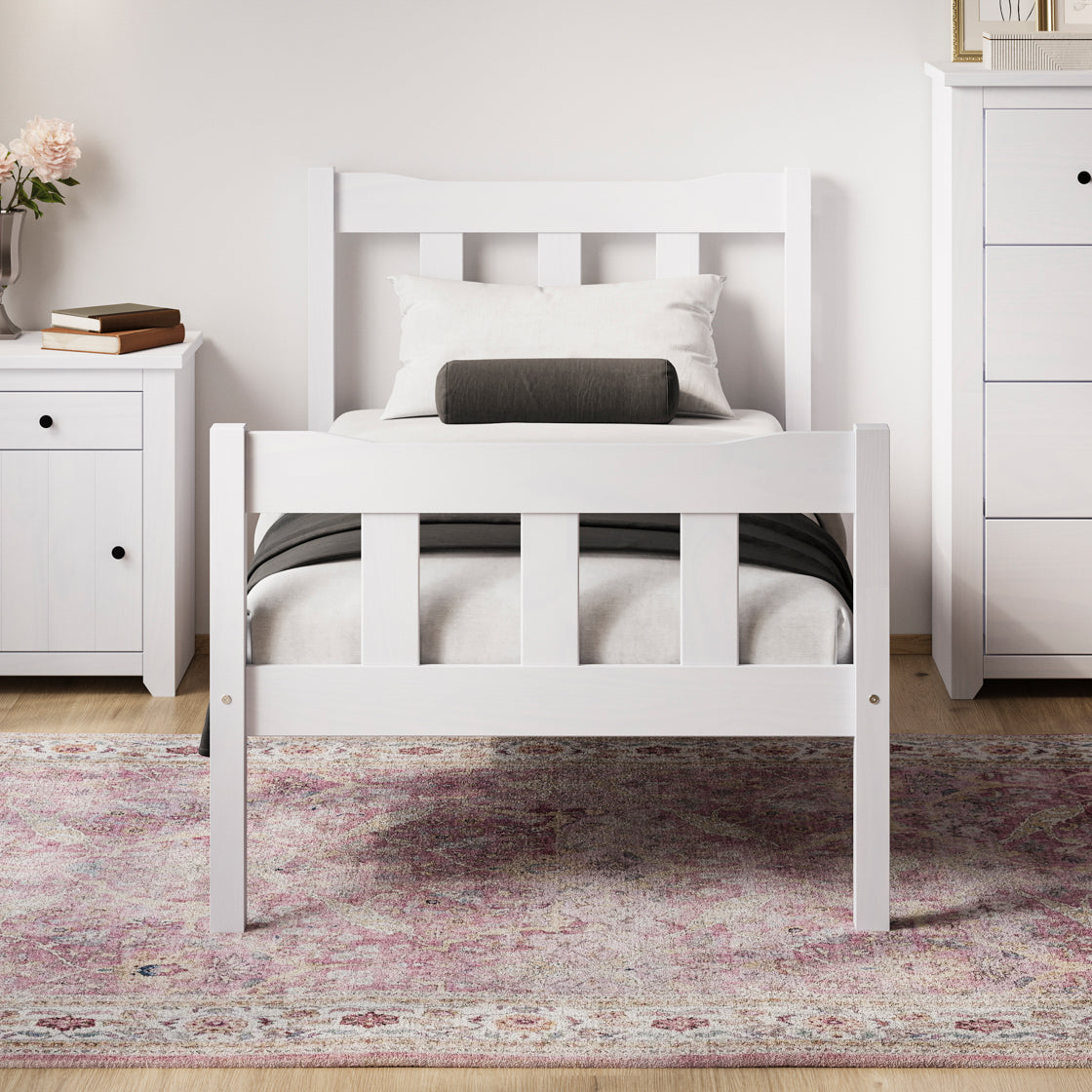 Havana White Single Bed