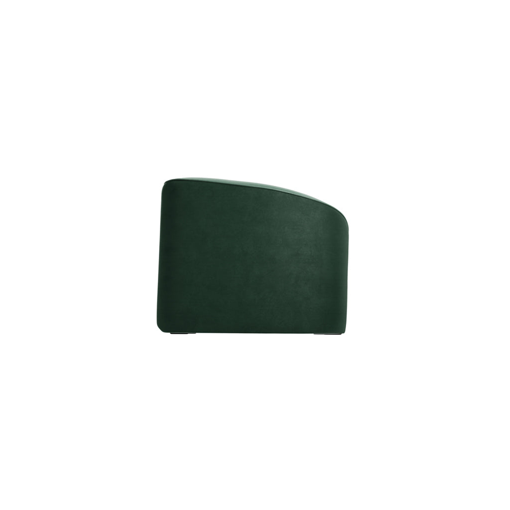 Forest Green Velvet Fabric Upholstered Accent Chair with Curved Back