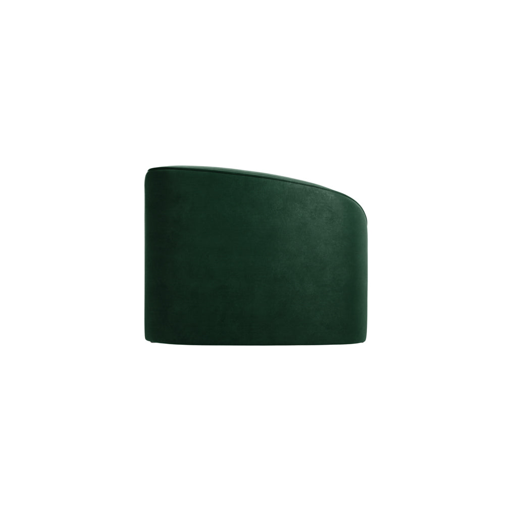 2 Seater Curved Sofa Forest Green Velvet Upholstery