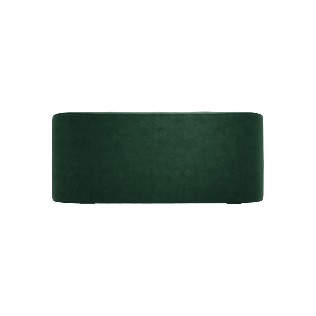 2 Seater Curved Sofa Forest Green Velvet Upholstery