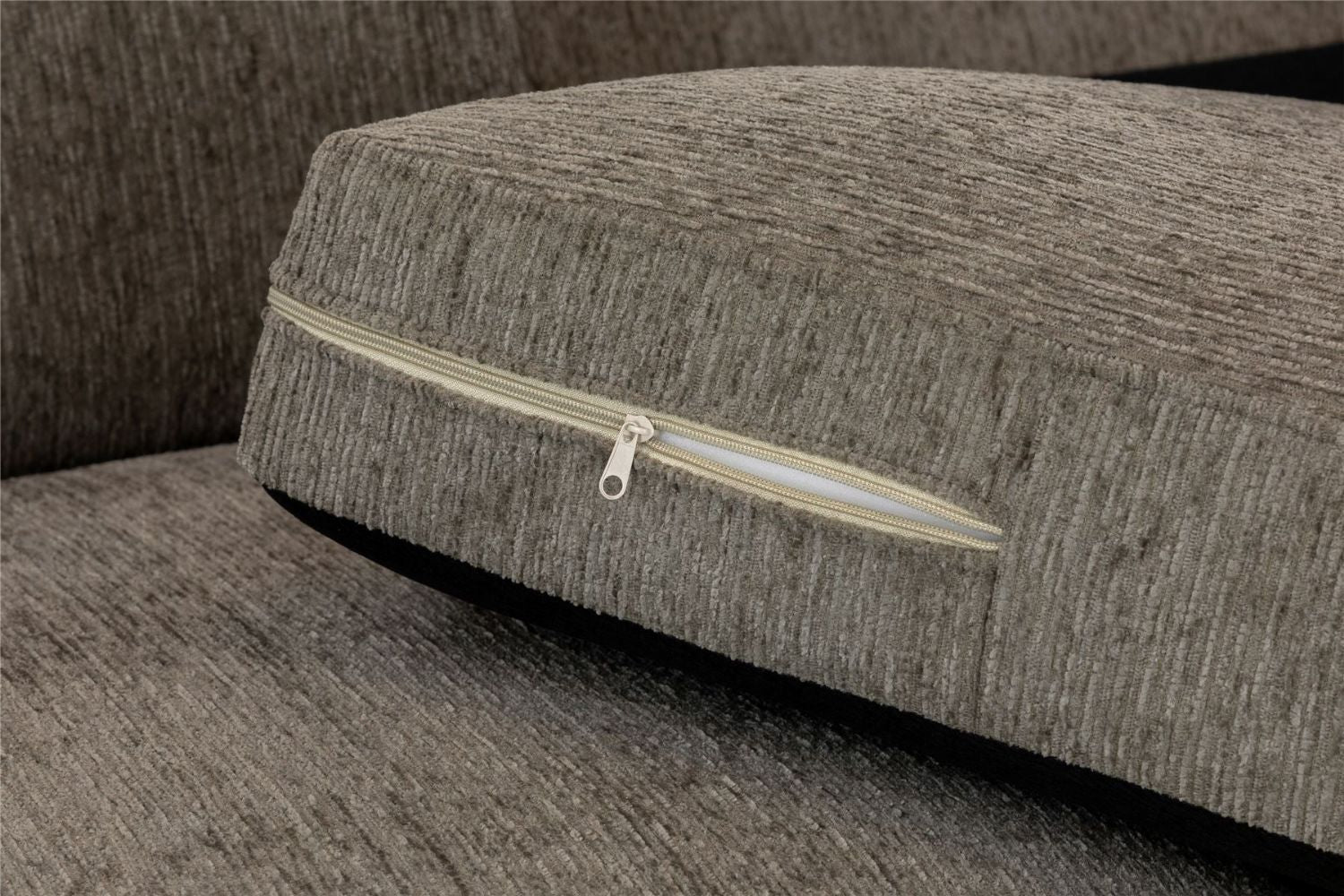 Mocha Chenille Fabric Standard Back 3 Seater Sofa