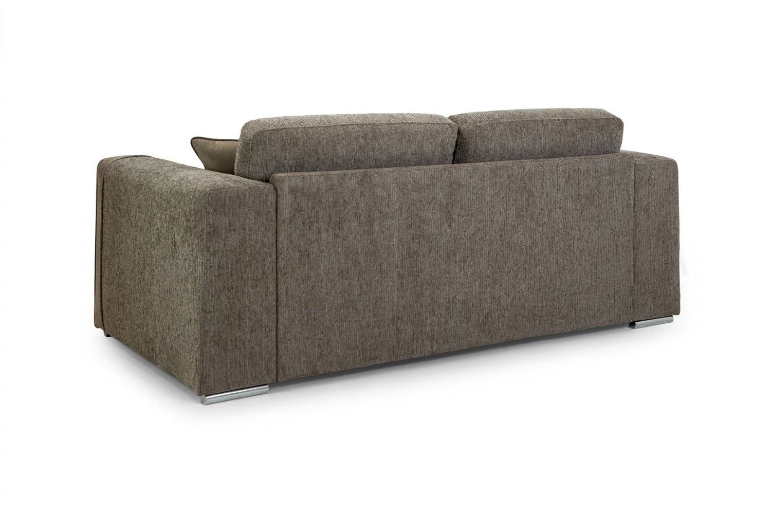 Mocha Chenille Fabric Standard Back 3 Seater Sofa