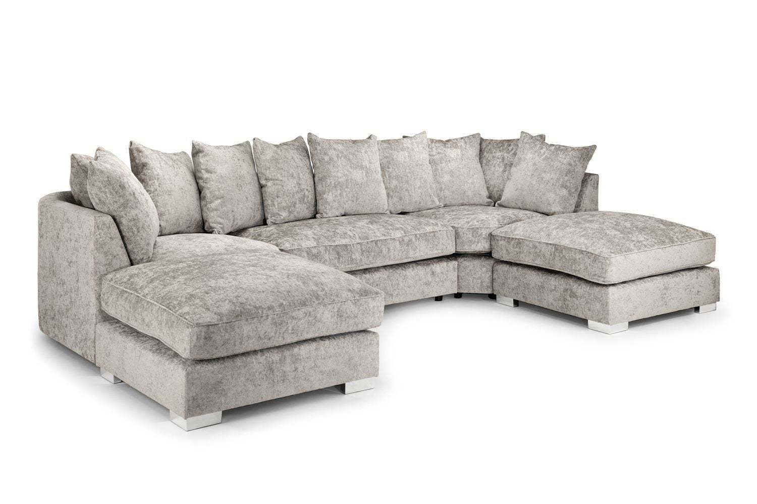 Truffle Fabric U Shape Pillow Back Large Corner Sofa