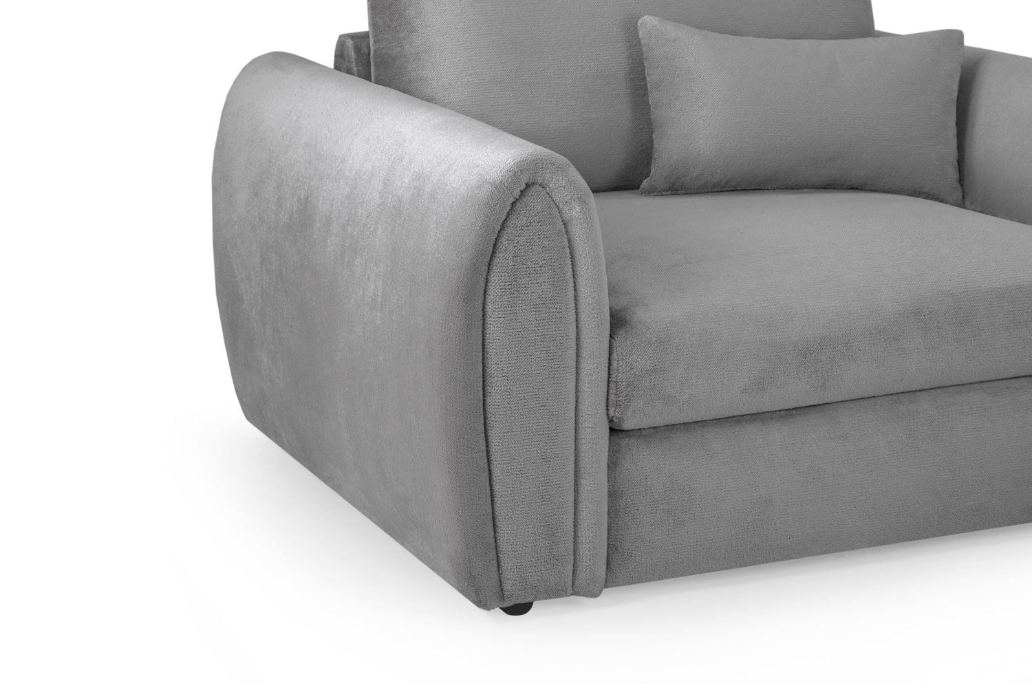 Grey Velvet Fabric Upholstery Armchair