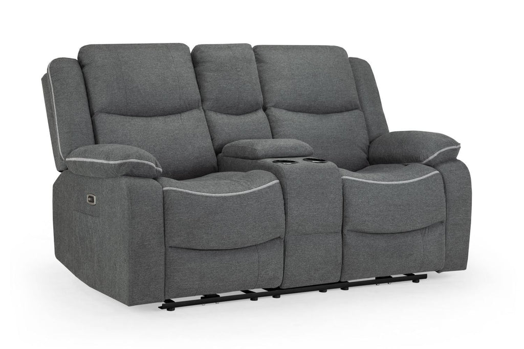 Graphite Fabric 2 Seater Electric Recliner Sofa