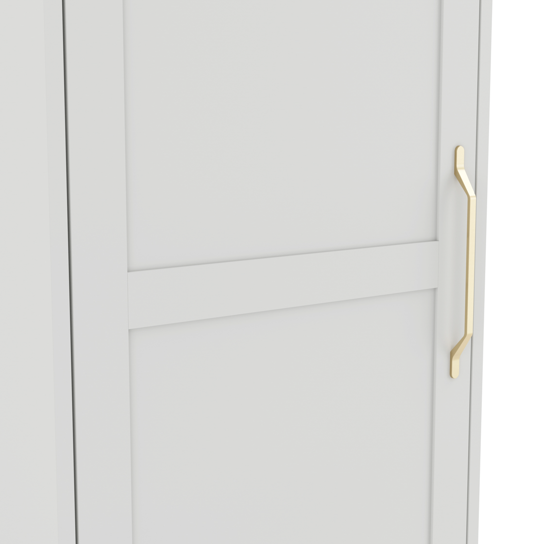 White 1 Door Single Narrow Wardrobe with Brass Handles