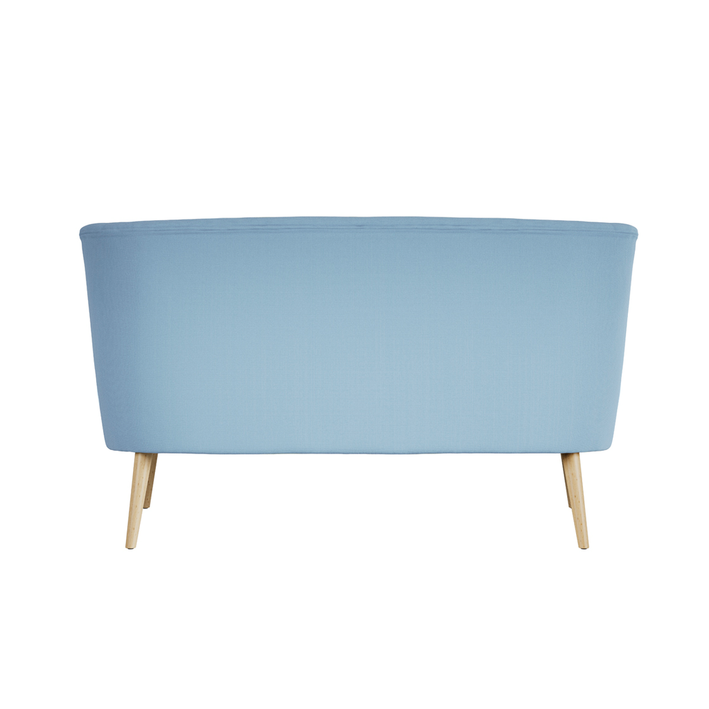 Blue Fabric 2 Seater Buttoned Back Sofa Bed