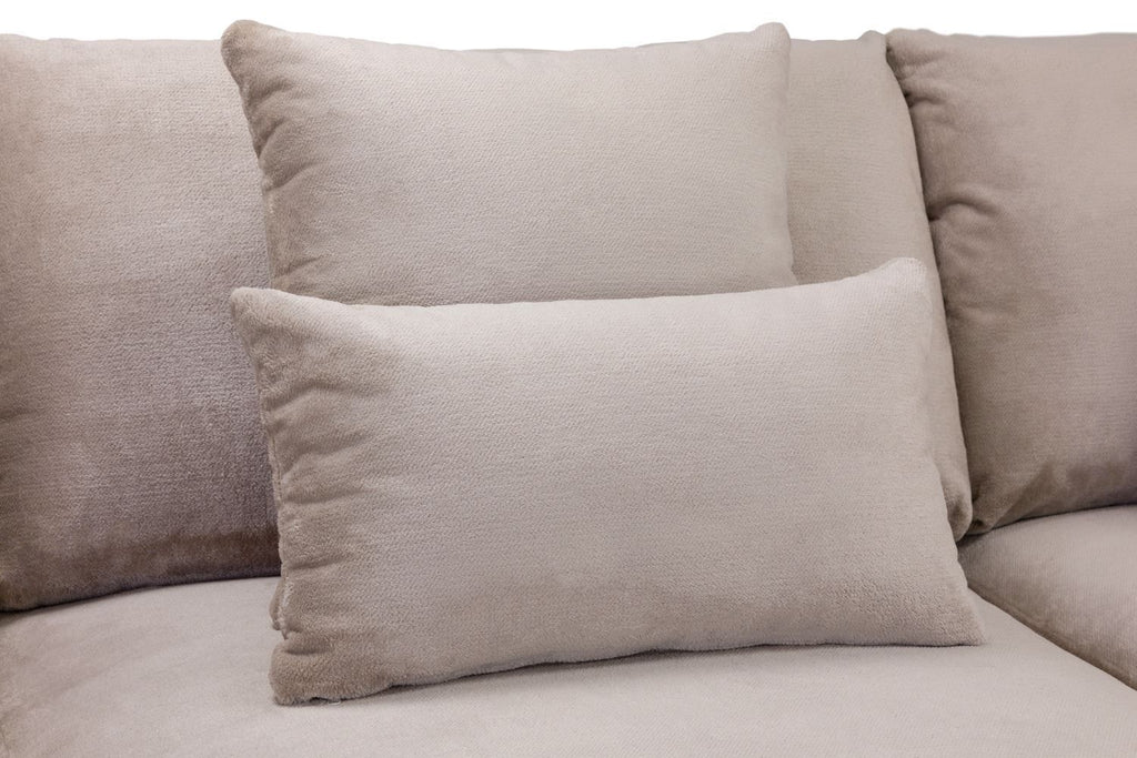 Mocha Velvet Large Corner Sofa Left Hand Facing
