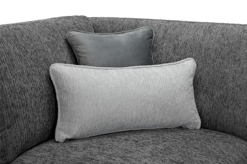 Grey Chenille Fabric Upholstered 2 Seater Sofa