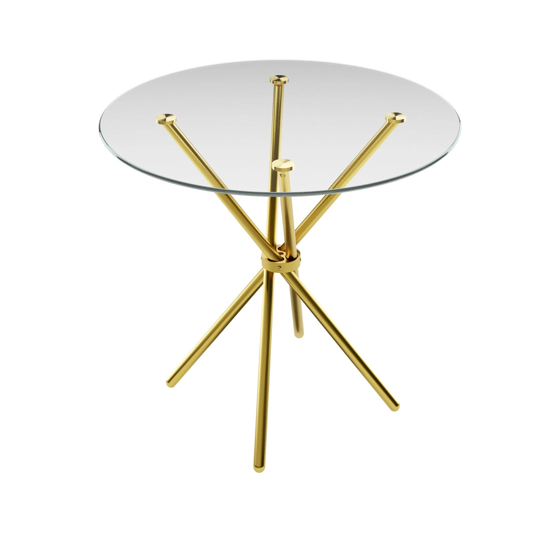 Casa Round Glass Dining Table With Gold Base