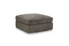 Mocha Grey Chenille Fabric Square Footstool