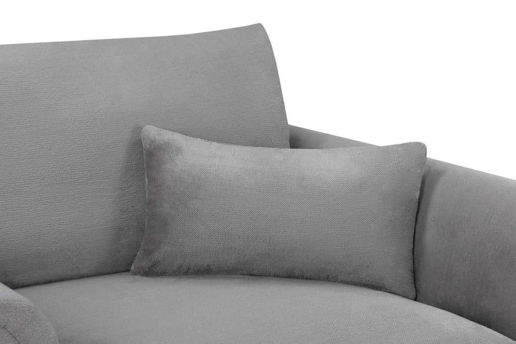 Grey Velvet Fabric Upholstery Armchair