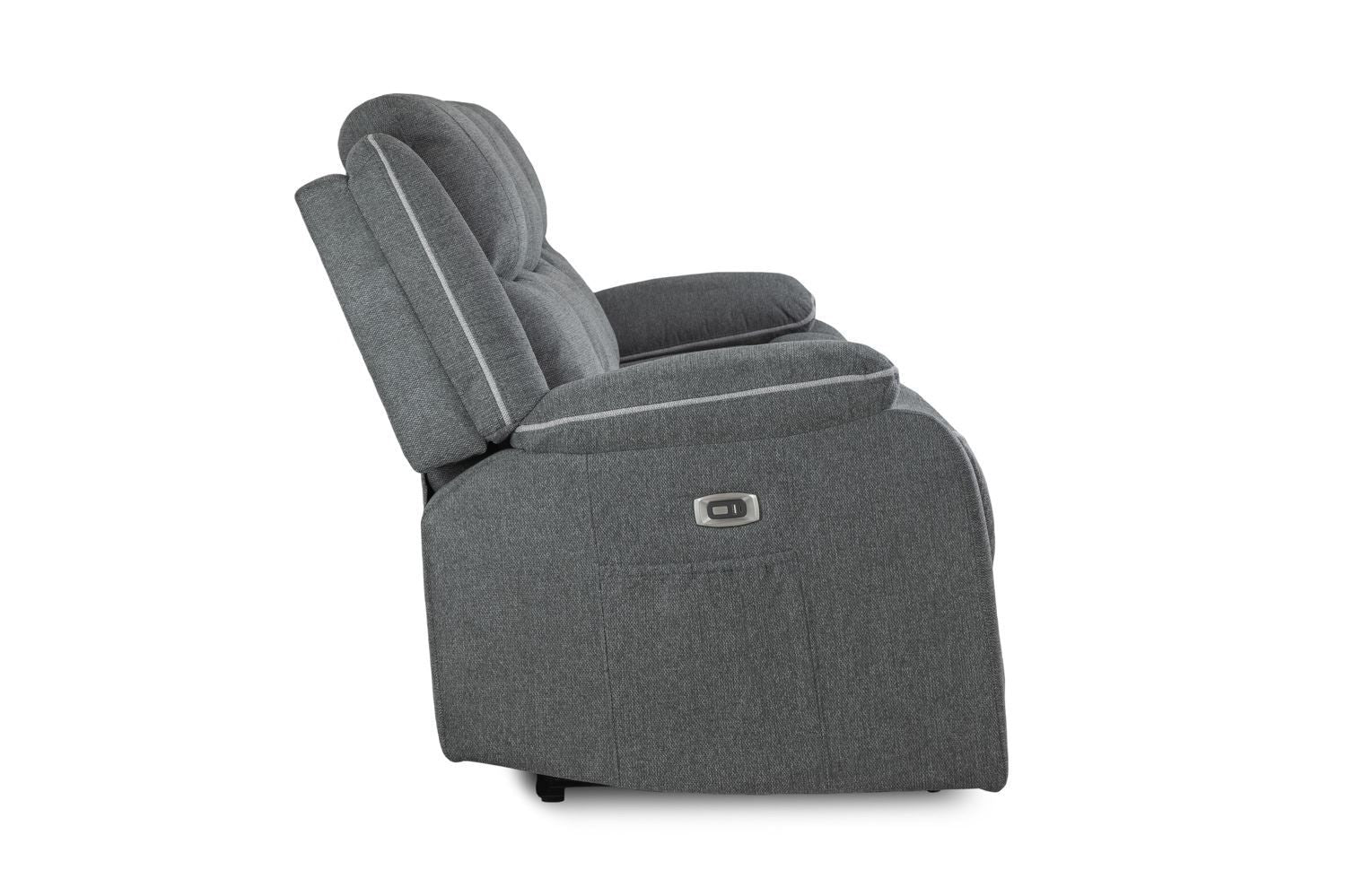 Graphite Fabric 2 Seater Electric Recliner Sofa