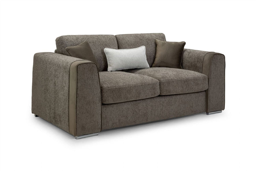 Mocha Chenille Fabric Standard Back 2 Seater Sofa