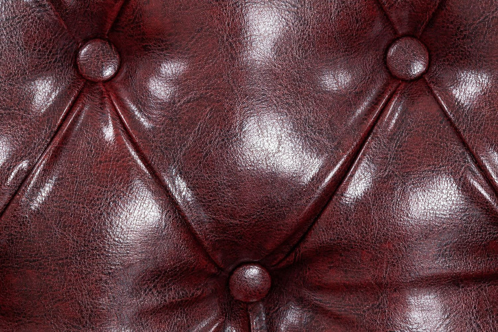 Oxblood Red Leather Buttoned 3 Seater Chesterfield Sofa