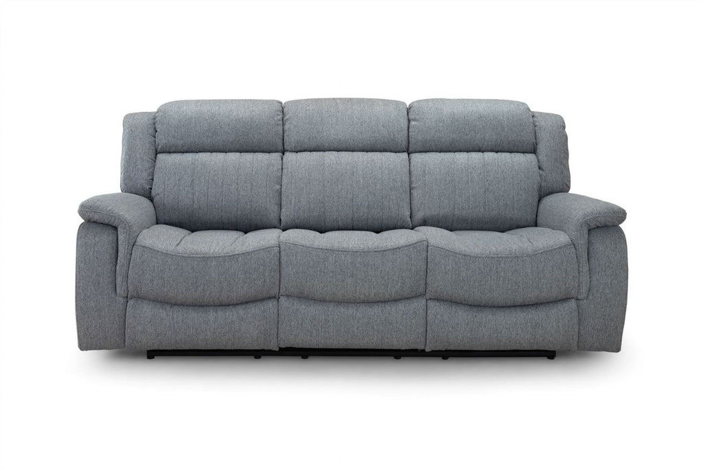 Grey Fabric 3 Seater Electric Recliner Sofa Pillow Top Arms